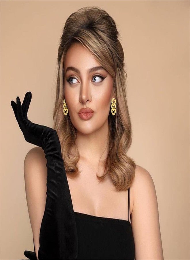 WCRAZYE Gold Chain Link Earrings for Women Fashion Paperclip Chain Link Earrings Cubic Zirconia Geometric Round Link Chain Earrings (Gold) - Image 2